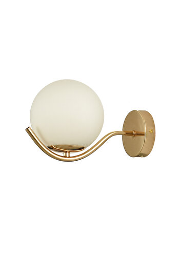 Avizemoda Ranya Wall Sconce White Glass Living Room Modern Wall Sconce (Gold Plated)