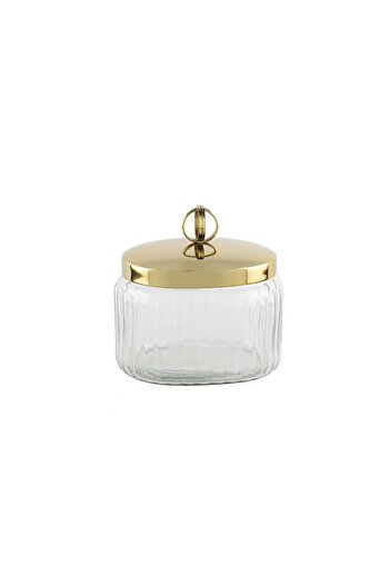 Mikasa Moor Gold kapaklı oval cam kavanoz 14*10*14CM