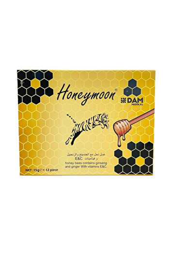 HONEYMOON - Honey Bees Contains Ginseng And Ginger With Vitamins E And C - 12 sachets