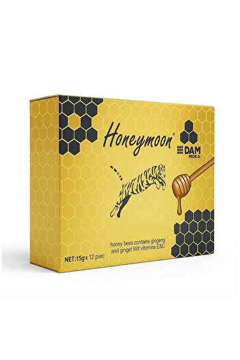 HONEYMOON - Honey Bees Contains Ginseng And Ginger With Vitamins E And C - 12 sachets