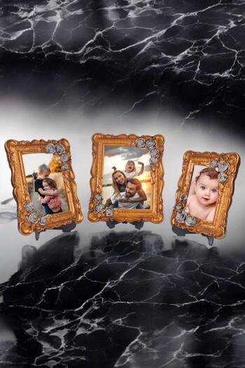AYDİZAYN Triple Decorative Polyester Photo Frames