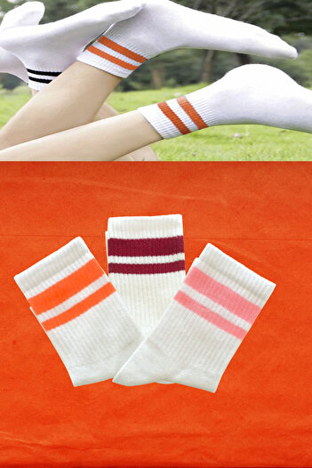 Esinti Men's Socks Women's Socks Long Sports Socks Patterned Socket Socks Colorful Socks 3 Pieces
