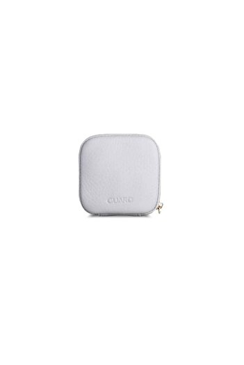 GUARD Airpods Kulaklık Kılıfı Gri Fermuarlı Hakiki Deri Mini Aksesuar Çantası