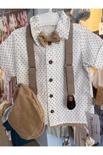 Bebezade Baby Boy Shirt, Bow Tie, Hat Bottom Top Set