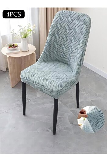 Generic 4 Packs Chair Covers, Stretch Jacquard Dining Chair Slipcovers, Removable Washable Chair Protector,