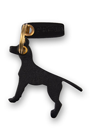 Pegia Dog 2 Leather Keychain 25an02