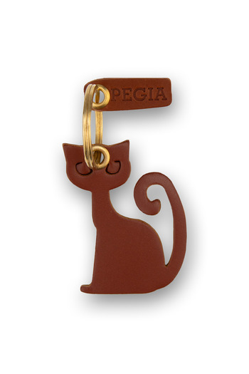 Pegia Cat Leather Keychain 25AN13
