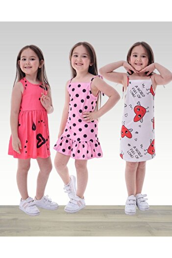 Fox Moda Girl's Looked 3-Piece Dress with Rope Strap