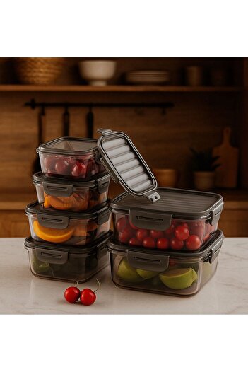 Kitchen Life 6-Piece Full Vacuum Locking Food Storage Container Set - Airtight (400ml+800ml+1400ml) Leak Proof