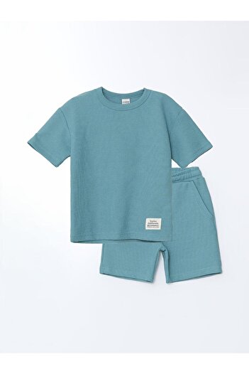LC Waikiki Crew Neck Textured Boys T-Shirt and Shorts (S5)