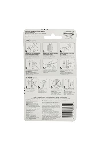 3M Command Jumbo Hook 17004 – Holds 7.5 Lbs, 1 Hook & 2 Strips, 3.4" X 1.5"