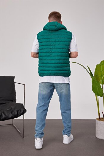 NOMARC Men's 417 Green Hooded Puffer Vest