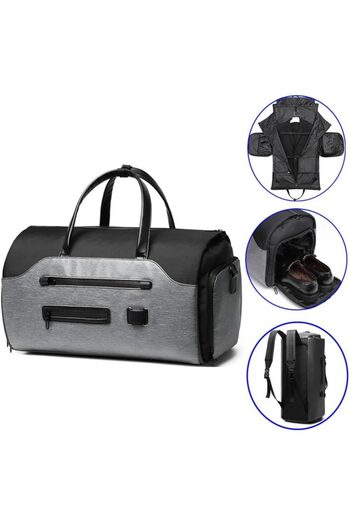 Quasar & Co. Geanta smart business,Quasar & Co.,compartiment pentru transport costum/pantofi,54x32x29cm,Argintiu