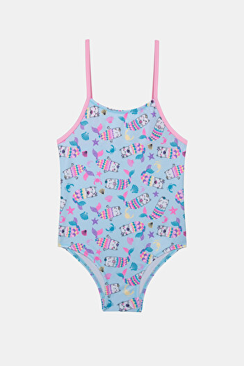 Penti Girl's Mermaid Cat Multicolor Swimsuit
