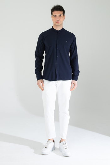 Artı1 Slim Fit Long Sleeve Cotton Easy Iron Men's Jeans Shirt