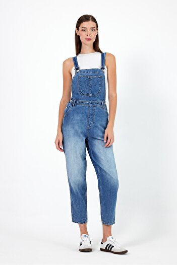 VENA Salopetă Dora Dirty Med Blue Mom Jean Salopet de damă