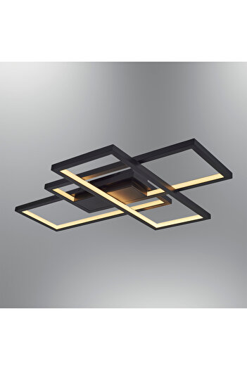 Özcan Aydınlatma 4158-1-19 Square 3'Lü Plafonyer Siyah