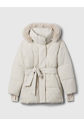GAP Kadın Kırık Beyaz PrimaLoft® P.U.R.E.™ Big Puff Şişme Mont