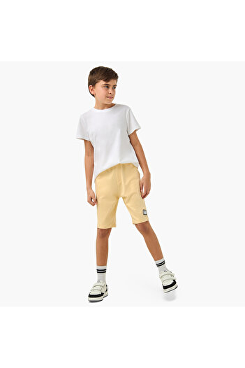 Juniors Solid Shorts with Drawstring Closure and Pockets