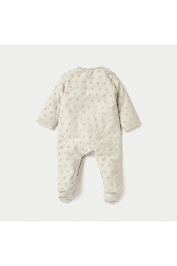Juniors Star Textured Closed Feet Sleepsuit with Button Closure