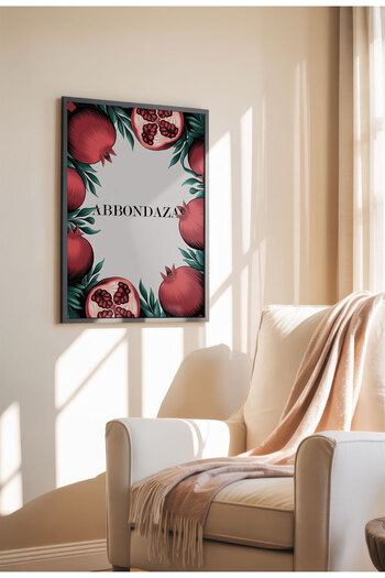 21mxm Imprimeu mediteranean, poster pe pânză cu fructe și flori, decor de perete fără ramă