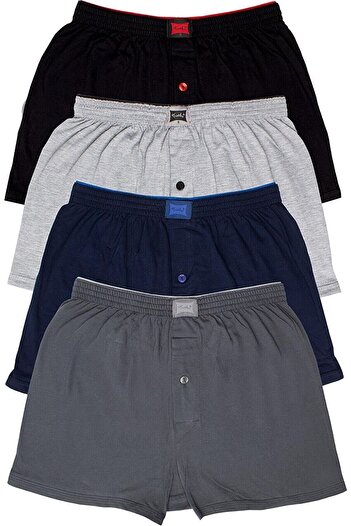 Tutku 4-Pack Deal Product! Men's Combed Cotton Towel Waist Boxer Shorts Mixed Colors from Authorized Seller