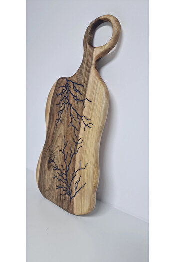 Finecraft Walnut Wood Chopping Board with Resin "Lightning Strike"