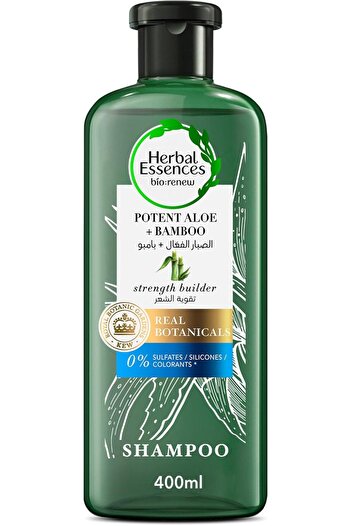 Herbal Essences Hair Strengthening Sulfate Free Potent Aloe Vera + Bamboo Natural Shampoo for Dry Ha
