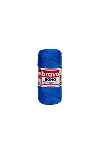 Bravo Νήματα μακραμέ από πολυεστέρα Boho 1, 5 mm 200 gr 300 μέτρα Νο: 3 (Κωδικός χρώματος: 240) Μπλε σαξόφωνο