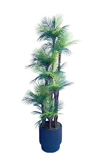 Cennet Home Premium Areka Palmiye Yapay Ağaç 210 cm 7 Gövdeli 63 Yapraklı Antrasit Saksılı Salon Dekoru