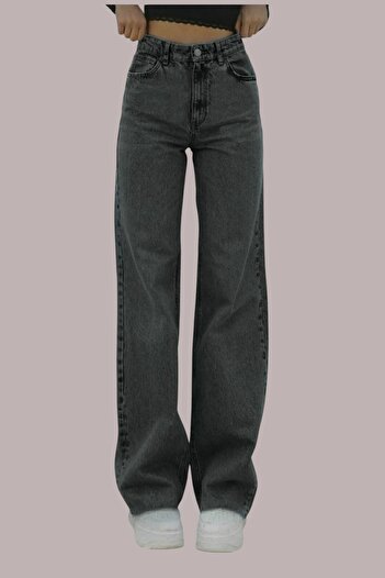 Livik Erica Young Girl Smoked High Waist Elastane Blended Modern Wide Leg Jeans