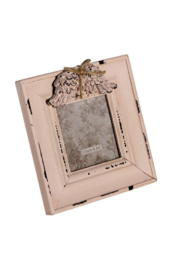 Clayre & Eef MDF Pink Antique Table Photo Frame 14x2x14 cm