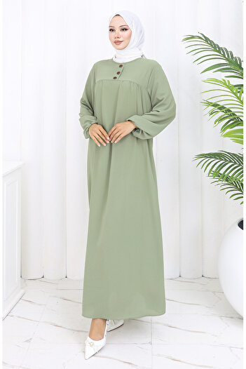 sefamerve Robalı dress 4109-03 green waterfall