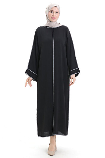 sefamerve Double Sided Abaya Dress 5115-01 Black