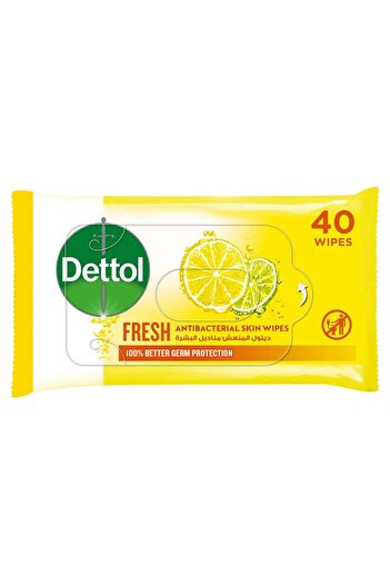 Dettol Antibacterial Skin Wipes, Pack of 40 Wipes