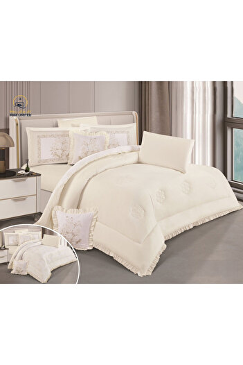 Red Rose Double-Sided Puffy Remy Microfiber Comforter - 8 pieces