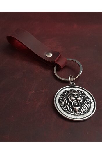 BSN Store Lion Premium Figure Genuine Leather Keychain