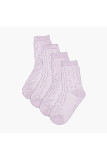 giggles Logo Detail Jacquard Ankle Length Socks - Set of 2