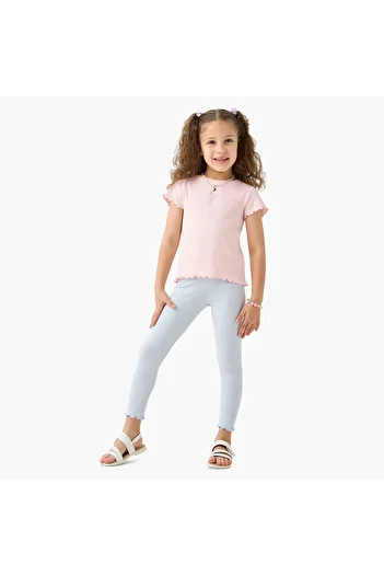 Juniors Solid Leggings with Elasticated Waistband