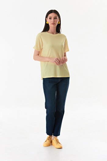 Fulla Moda Basic Bürümcük Kumaş Tişört