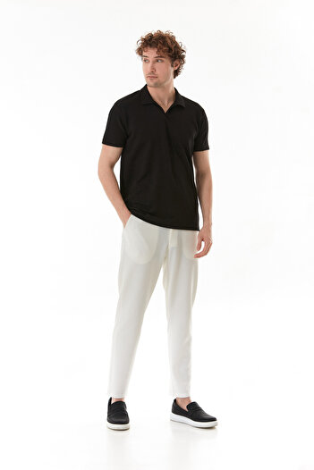 Fulla Moda Geometric Pattern Polo Neck T-Shirt