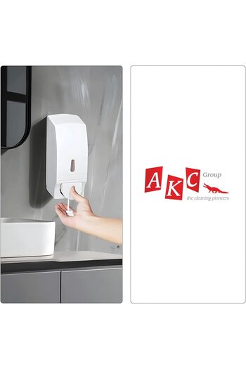 AKC 700ml Wall Mount Foam Soap Dispenser - Manual Push Liquid Hand Sanitizer Dispenser with Lock