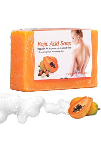 Bonjour Kojic Acid Soap 100g Skin Whitening Soap with Papaya Extract for Dark Spot Removal