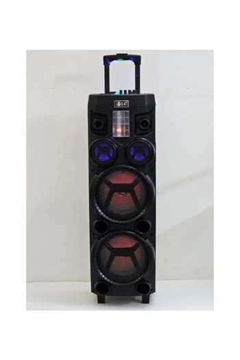 DLC مكبر صوت ترولي عالي الدقة - أضواء ملونة، BT/FM/USB/TF/AUX، مع ميكروفون