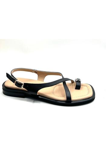 NEWGÜLTEKİN Genuine Leather Poly Sole Very Stylish Summer Slippers