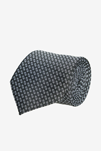 ALTINYILDIZ CLASSICS Men's Black-White Patterned Tie