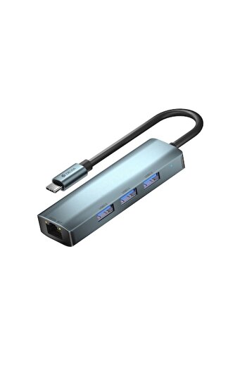 OEM HUB Adaptor 4in1, USB Type-C, 3xUSB 3.0+ LAN RJ45