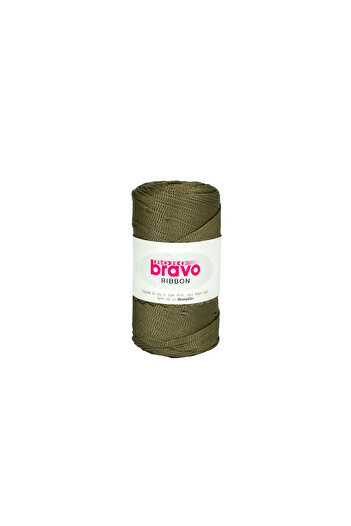 Bravo Ribbon Polyester İplik Makrome 200 Gr 125 Metre (Renk Kodu: 193) Haki
