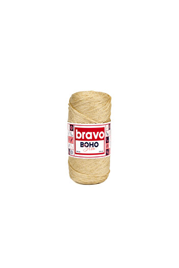 Bravo Νήματα μακραμέ από πολυεστέρα Boho Glitter 200 gr 270 μέτρα (Κωδικός χρώματος: 48) Μπεζ