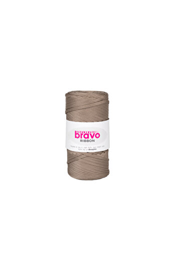 Bravo Ribbon Polyester Yarn Macrame 200 Gr 125 Meters (Color Code: 40) Mink